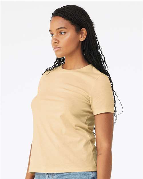 BELLA + CANVAS Women’s Relaxed Fit Heather CVC Tee 6400CVC - Heather Soft Cream