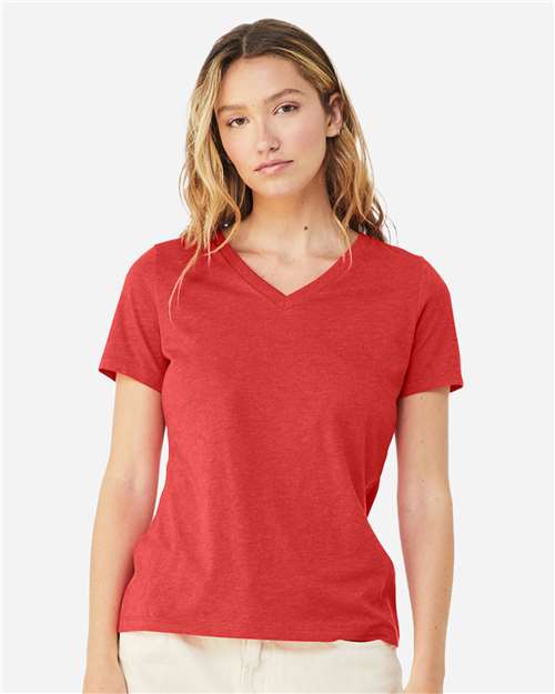 BELLA + CANVAS Women's Relaxed Heather CVC V-Neck Tee 6405CVC