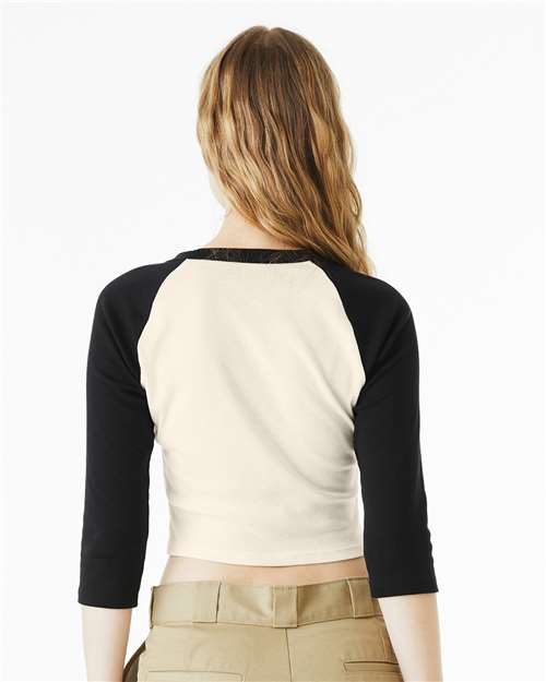 BELLA + CANVAS Women's Micro Rib Three-Quarter Raglan Sleeve Baby Tee 1200