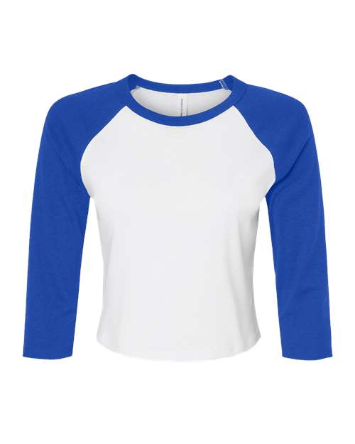 BELLA + CANVAS Women's Micro Rib Three-Quarter Raglan Sleeve Baby Tee 1200