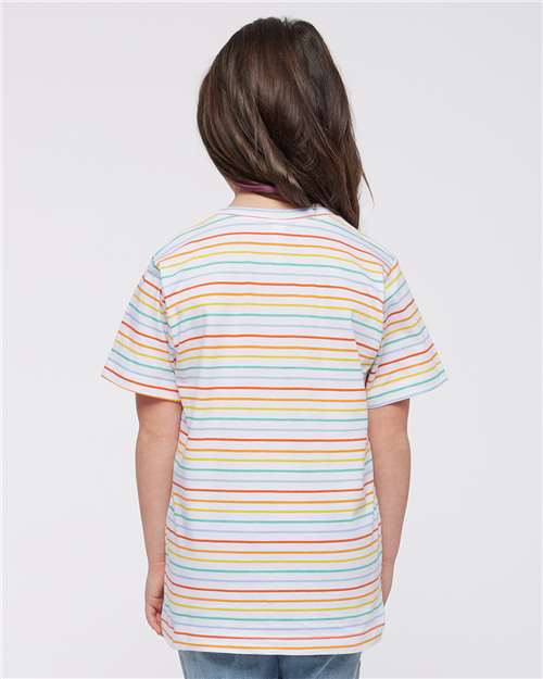 LAT Youth Fine Jersey Tee 6101 - Rainbow Stripe