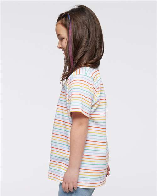 LAT Youth Fine Jersey Tee 6101 - Rainbow Stripe