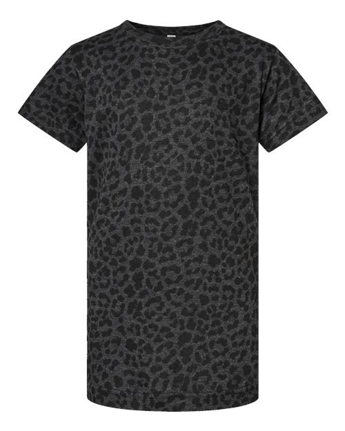 LAT Girls' Fine Jersey Tee 2616 - Black Leopard