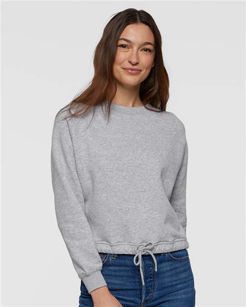 LAT Women's Relaxed 3-End Boxy Fleece Crewneck Sweatshirt 3528