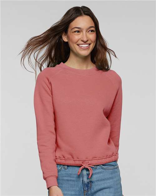 LAT Women's Relaxed 3-End Boxy Fleece Crewneck Sweatshirt 3528