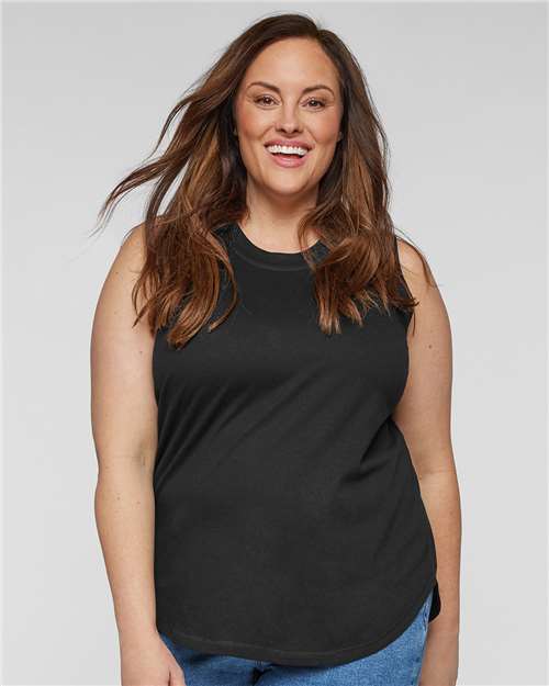 LAT Women's Curvy Relaxed Fine Jersey Tank 3892