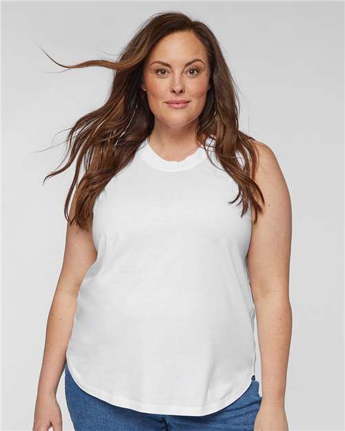 LAT Women's Curvy Relaxed Fine Jersey Tank 3892