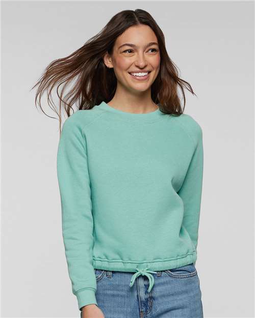 LAT Women's Relaxed 3-End Boxy Fleece Crewneck Sweatshirt 3528