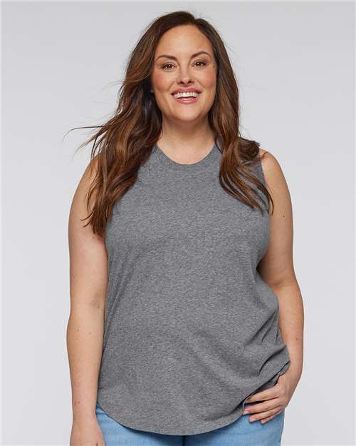 LAT Women's Curvy Relaxed Fine Jersey Tank 3892