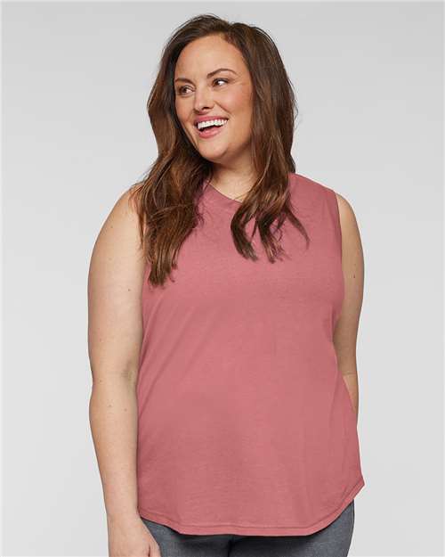 LAT Women's Curvy Relaxed Fine Jersey Tank 3892