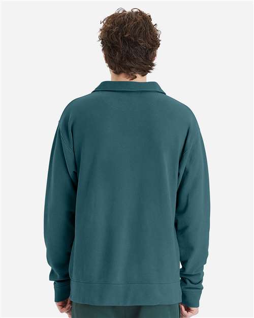 ComfortWash by Hanes Unisex Garment-Dyed Polo Collar Sweatshirt GDH490