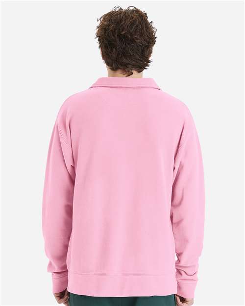 ComfortWash by Hanes Unisex Garment-Dyed Polo Collar Sweatshirt GDH490