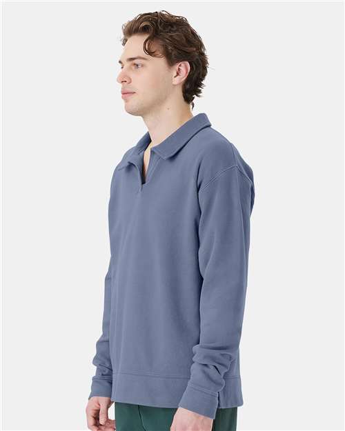 ComfortWash by Hanes Unisex Garment-Dyed Polo Collar Sweatshirt GDH490