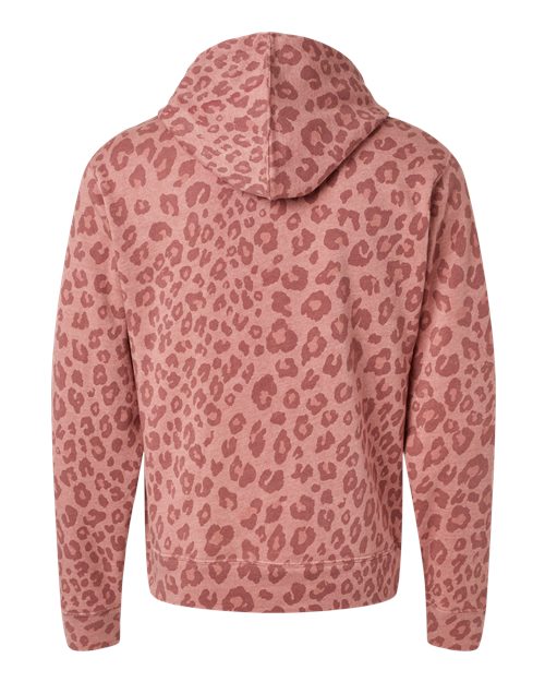 J. America Men's Triblend Fleece Hooded Sweatshirt 8871 - Dusty Rose Leopard Triblend