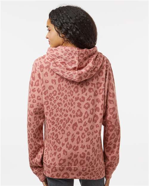 J. America Men's Triblend Fleece Hooded Sweatshirt 8871 - Dusty Rose Leopard Triblend