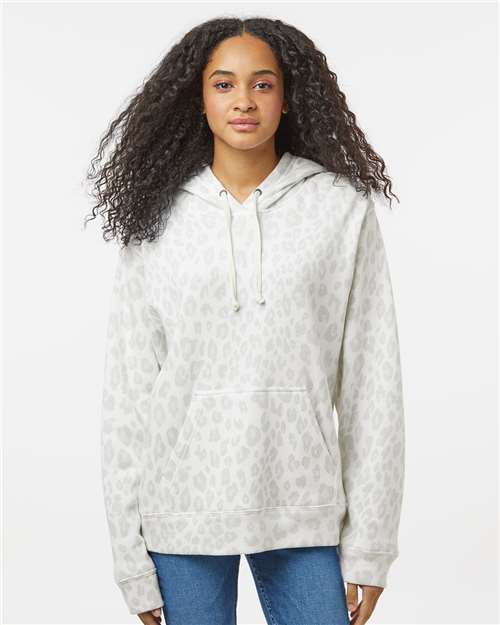 J. America Men's Triblend Fleece Hooded Sweatshirt 8871 - Snow Leopard Triblend