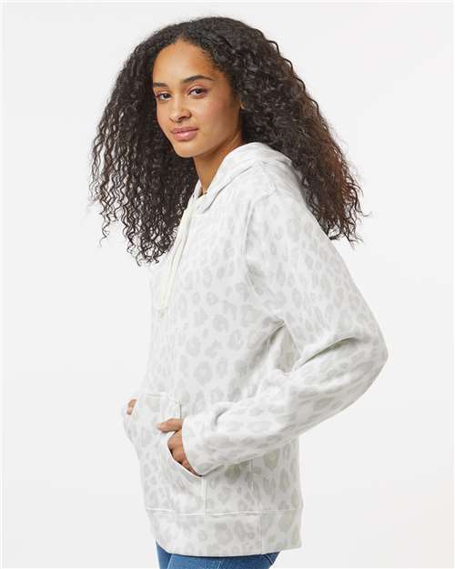 J. America Men's Triblend Fleece Hooded Sweatshirt 8871 - Snow Leopard Triblend