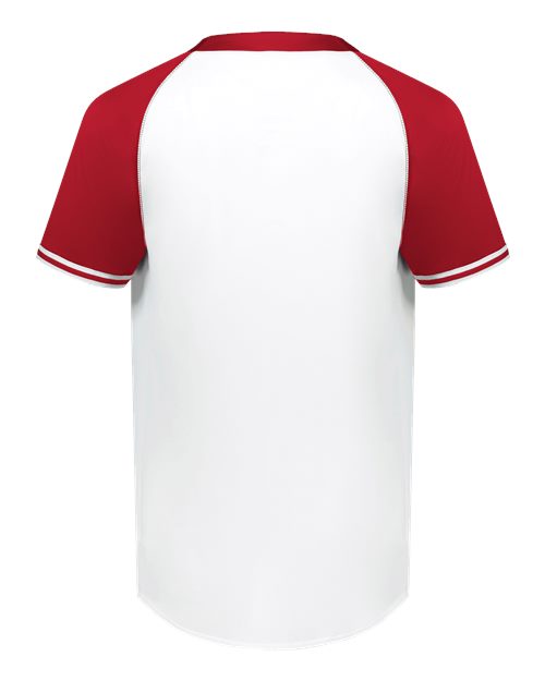 Augusta Sportswear Men's Cutter Henley Jersey 6905 - White/ Scarlet