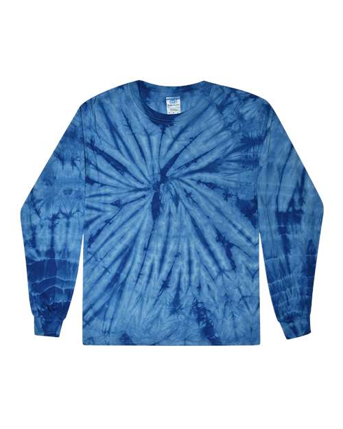Colortone Unisex Tie-Dyed Long Sleeve T-Shirt 2000 - Spider Royal