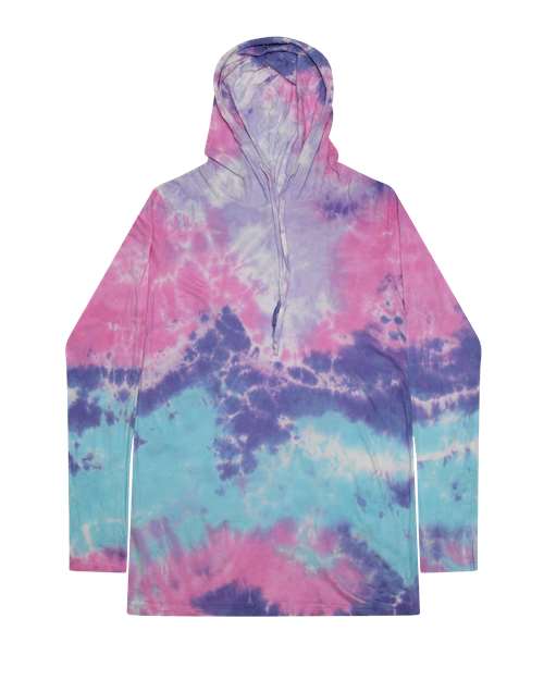 Colortone Unisex Tie-Dyed Hooded Long Sleeve T-Shirt 2777