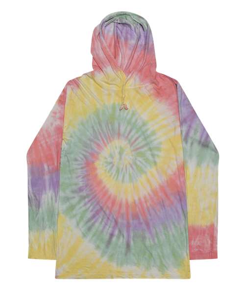 Colortone Unisex Tie-Dyed Hooded Long Sleeve T-Shirt 2777