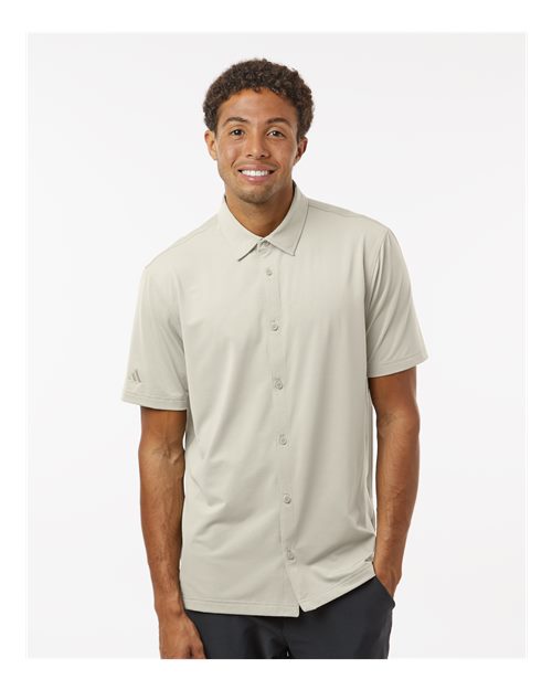 Adidas Men's Full Button Down Short Sleeve Shirt A595