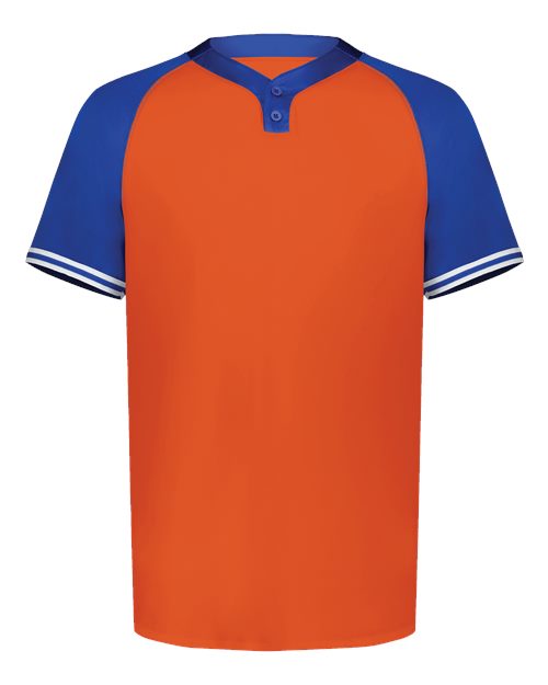 Augusta Sportswear Men's Cutter Henley Jersey 6905 - Orange/ Royal