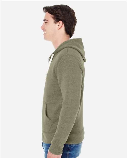J. America Men's Triblend Full-Zip Hooded Sweatshirt 8872
