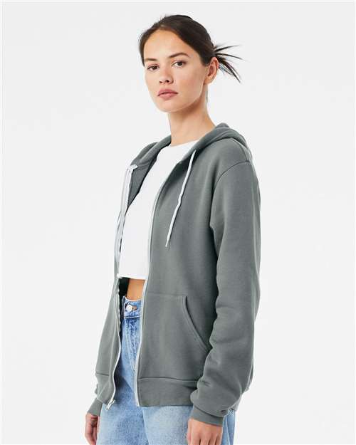 BELLA + CANVAS Unisex Sponge Fleece Full-Zip Hoodie Sweatshirt 3739 - Blue Storm