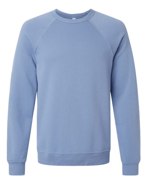 BELLA + CANVAS Unisex Sponge Fleece Raglan Crewneck Sweatshirt 3901 - Lavender Blue