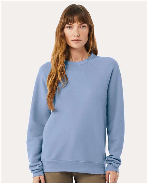 BELLA + CANVAS Unisex Sponge Fleece Raglan Crewneck Sweatshirt 3901 - Lavender Blue