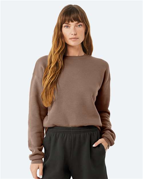 BELLA + CANVAS Unisex Sponge Fleece Drop Shoulder Crewneck Sweatshirt 3945 - Vintage Brown