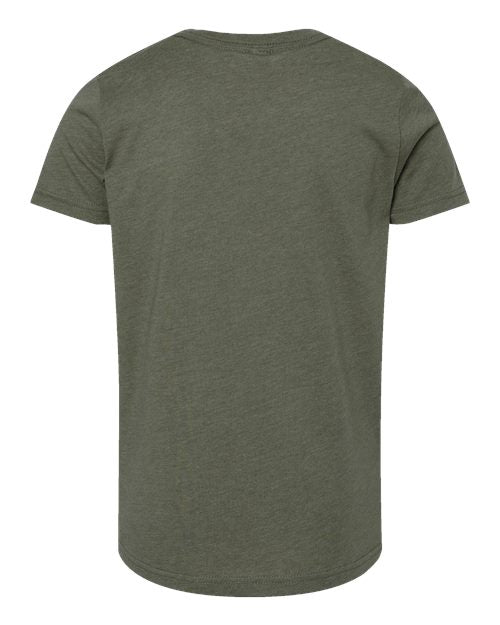 BELLA + CANVAS Youth CVC Jersey Tee 3001YCVC - Heather Military Green