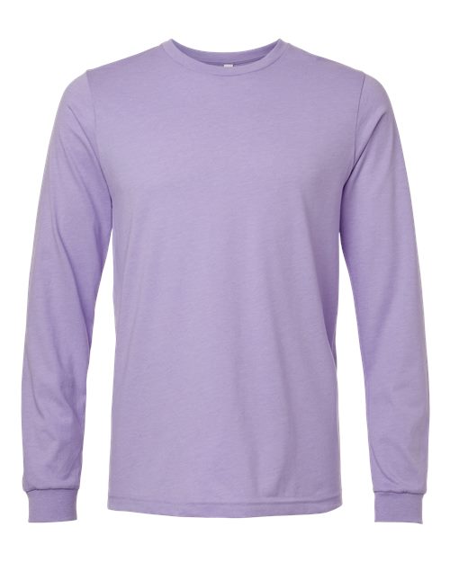 BELLA + CANVAS Heather CVC Long Sleeve Tee 3501CVC - Heather Dark Lavender