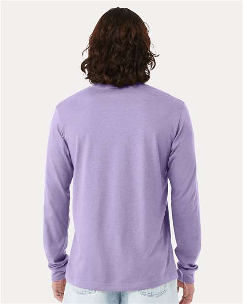 BELLA + CANVAS Heather CVC Long Sleeve Tee 3501CVC - Heather Dark Lavender