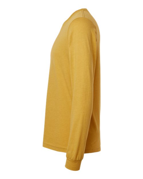 BELLA + CANVAS Heather CVC Long Sleeve Tee 3501CVC - Heather Mustard