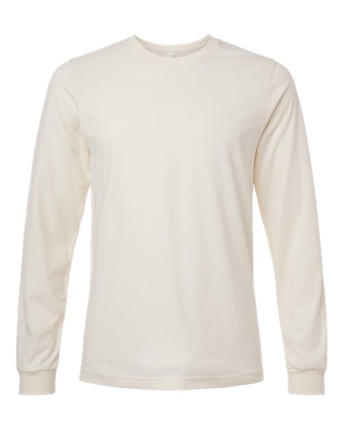 BELLA + CANVAS Heather CVC Long Sleeve Tee 3501CVC - Heather Natural