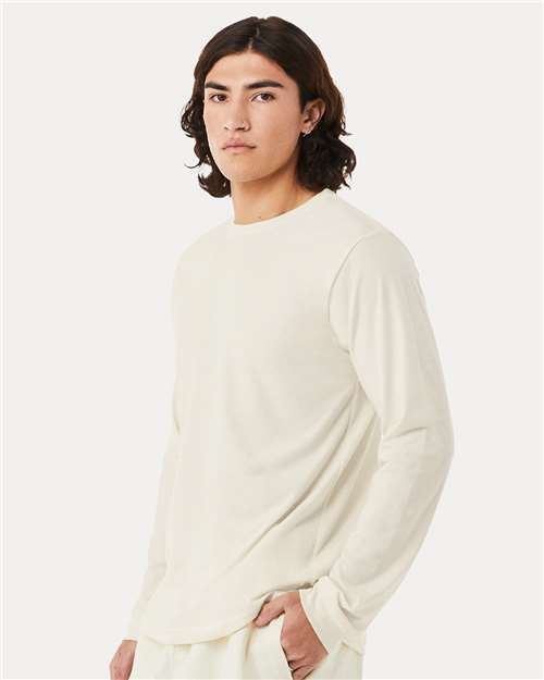 BELLA + CANVAS Heather CVC Long Sleeve Tee 3501CVC - Heather Natural