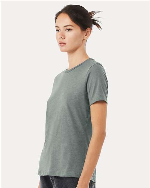 BELLA + CANVAS Women’s Relaxed Fit Heather CVC Tee 6400CVC - Heather Blue Storm