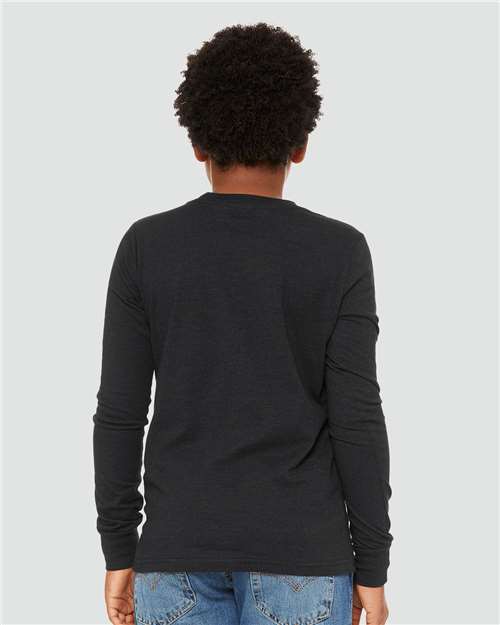 BELLA + CANVAS Youth Heather CVC Long Sleeve Tee 3501YCVC