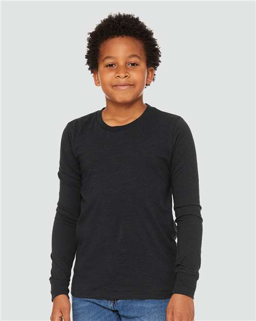 BELLA + CANVAS Youth Heather CVC Long Sleeve Tee 3501YCVC