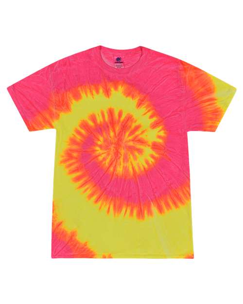 Colortone Unisex Multi-Color Tie-Dyed T-Shirt 1000 - Fluorescent Swirl