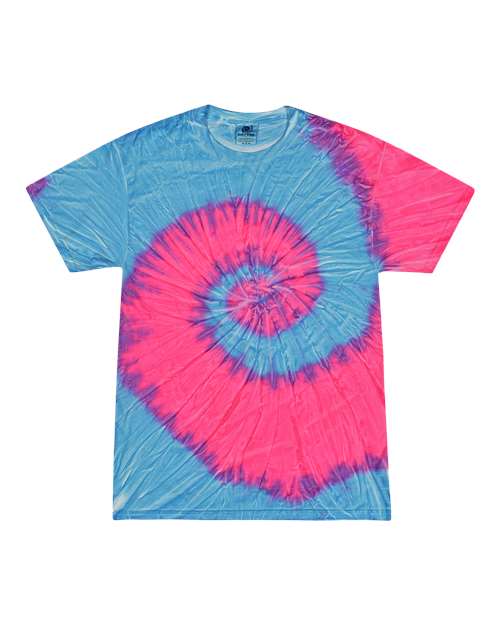 Colortone Unisex Multi-Color Tie-Dyed T-Shirt 1000 - Flo Blue/ Pink