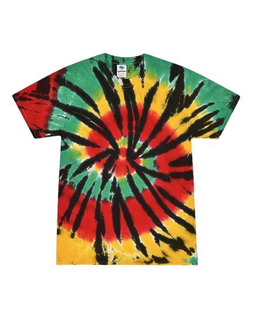 Colortone Youth Multi-Color Tie-Dyed T-Shirt 1000Y - Rasta Web