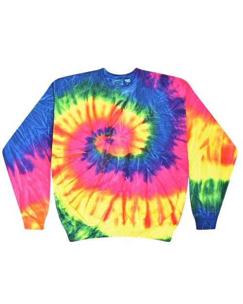 Colortone Unisex Tie-Dyed Fleece Crewneck Sweatshirt 8100