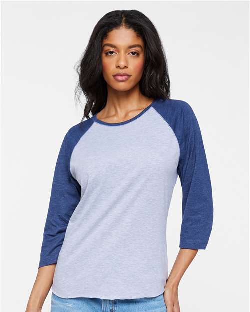 LAT Women's Baseball Fine Jersey Three-Quarter Sleeve Tee 3530