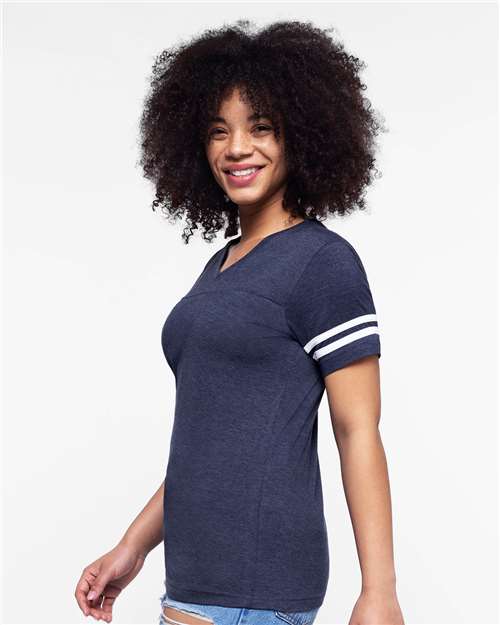 LAT Women's Football V-Neck Fine Jersey Tee 3537