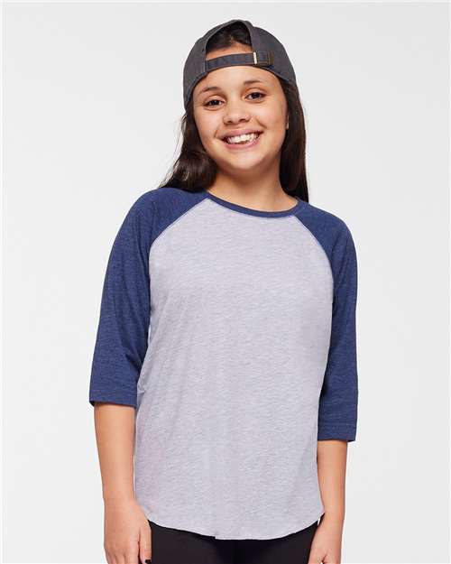 LAT Youth Baseball Fine Jersey Three-Quarter Sleeve Tee 6130
