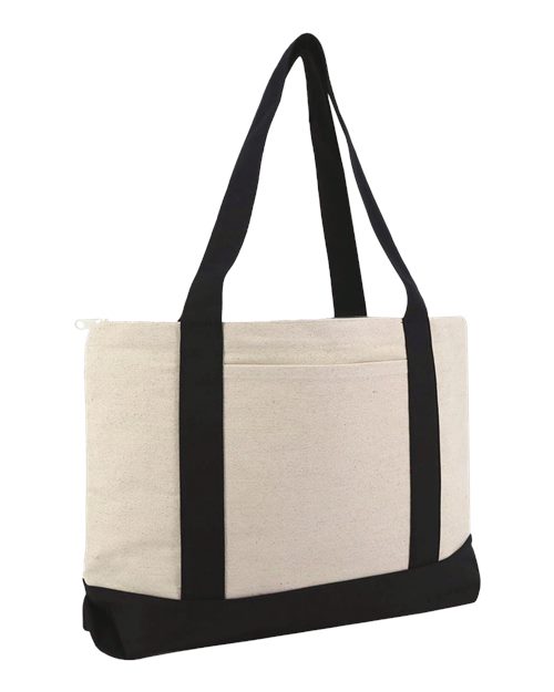 Liberty Bags Large Zippered Cotton Canvas Tote 8862
