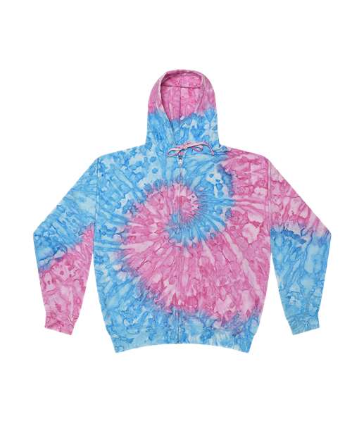Colortone Unisex Tie-Dyed Full-Zip Hooded Sweatshirt 8888